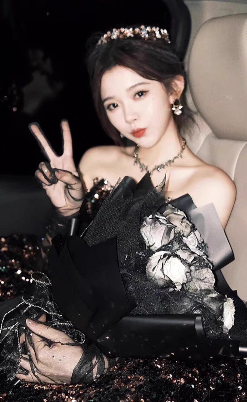 Gothic Black Rhinestone Bridal Gloves - 52cm Opera Length Sheer Mesh Evening Gloves - Vintage Hollywood Sparkly Prom & Party Long Mittens LUNA-X326