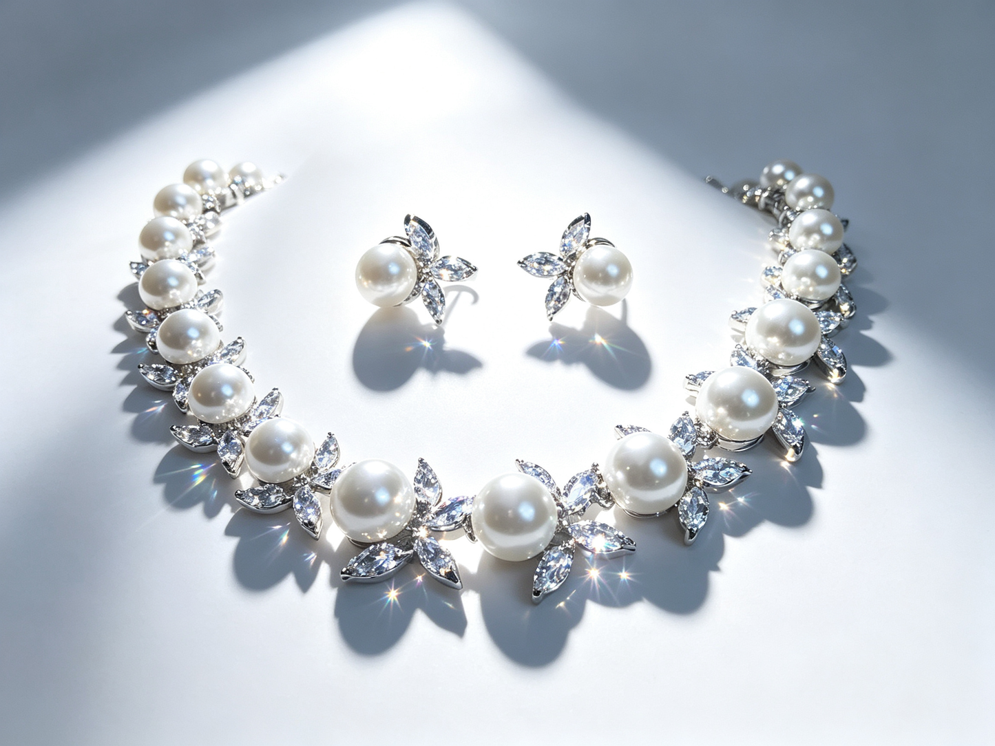 Vintage Sunburst Medallion Bridal Jewelry Set, Luxury Platinum Plated AAA Zircon Geometric Round Choker Necklace & Petite Stud Earrings Duo LUNA-X154