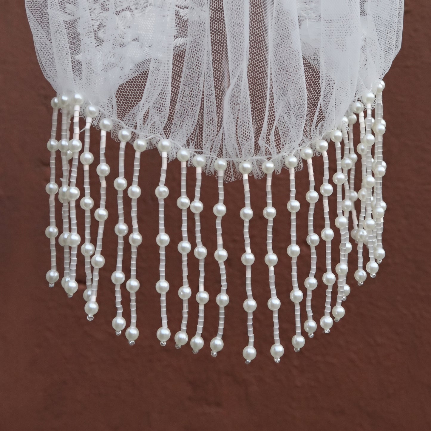 1920s Vintage Juliet Cap Headpiece with Pearl Tassels - Luxury 3D Floral Bridal Hair Cap, Romantic Gatsby Wedding Headband Veil for Reception & Party LUNA-X346