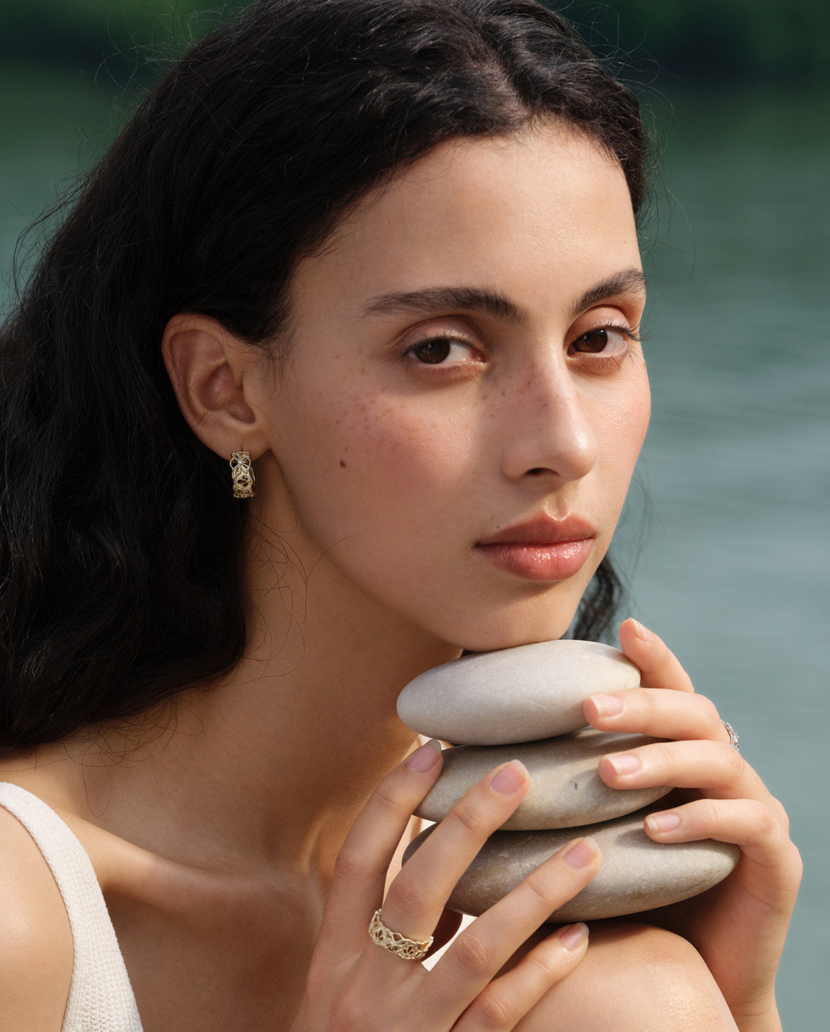 SUN HUNTER Vintage Lace Butterfly Hoop Earrings For Women S925 Silver Post C Shape Hollow Zircon Hoops Two Tone Silver Light Titanium Gold Elegant Retro Statement Jewelry  LUNA-X268