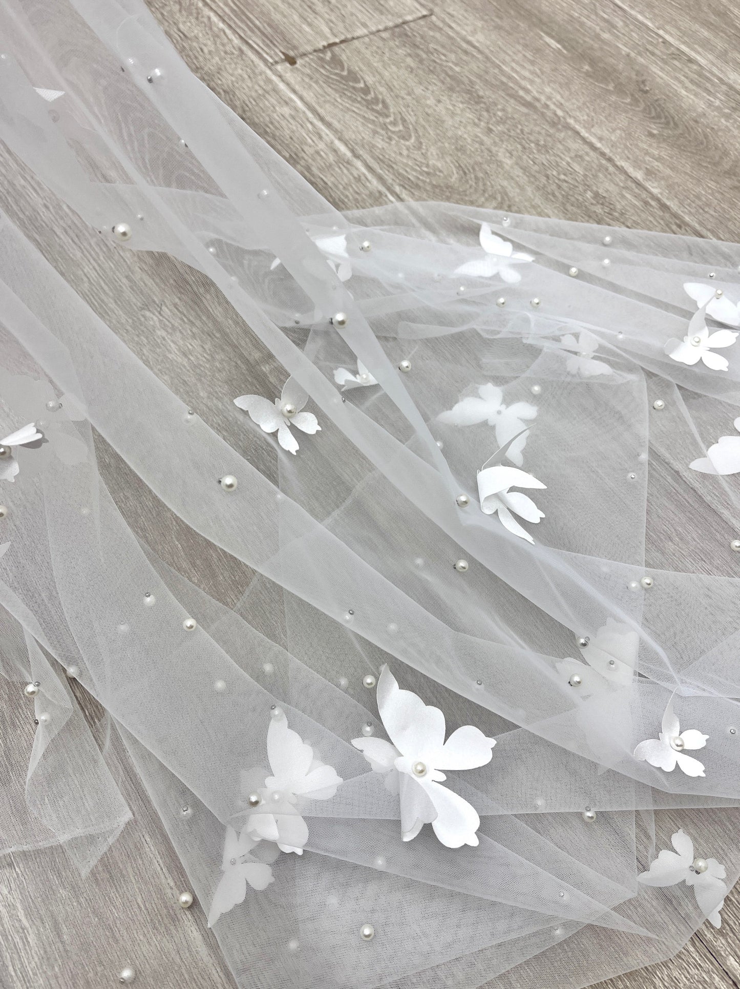 Minimalist Extra Wide Fingertip Veil - 60" x 118" Winged Drop Veil, No Comb for Cloud-Like Bridal Styling  LUNA-X14