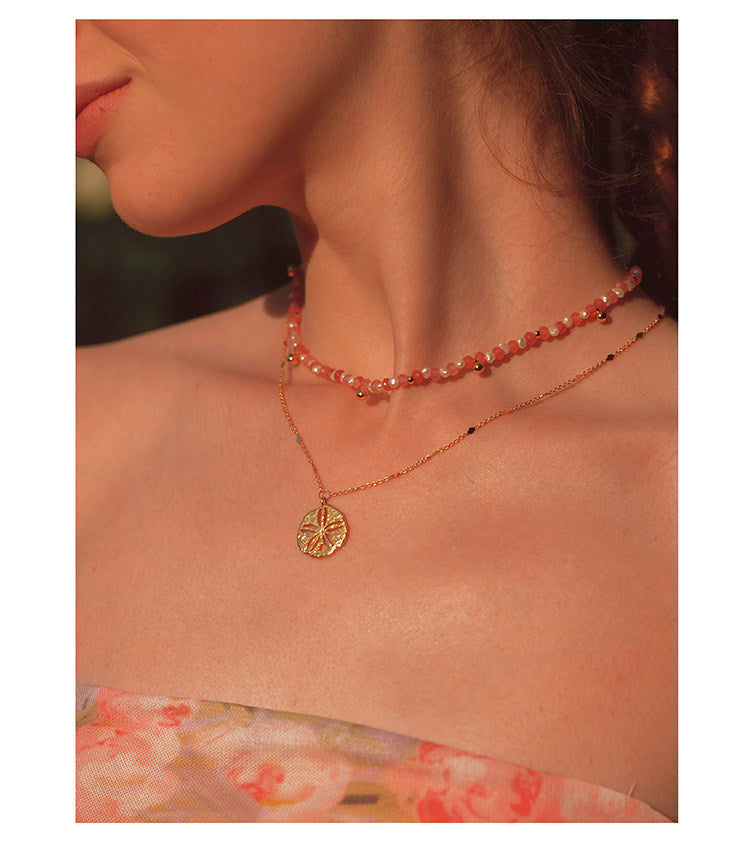 Sand Dollar Single Jewelry For Women Sold Separately Necklace / Bracelet / Stud Earrings Adjustable Mixed Disc Chain Minimalist Ocean Beach Coastal Layering Jewelry Gift For Ladies Teen Girls  LUNA-X279