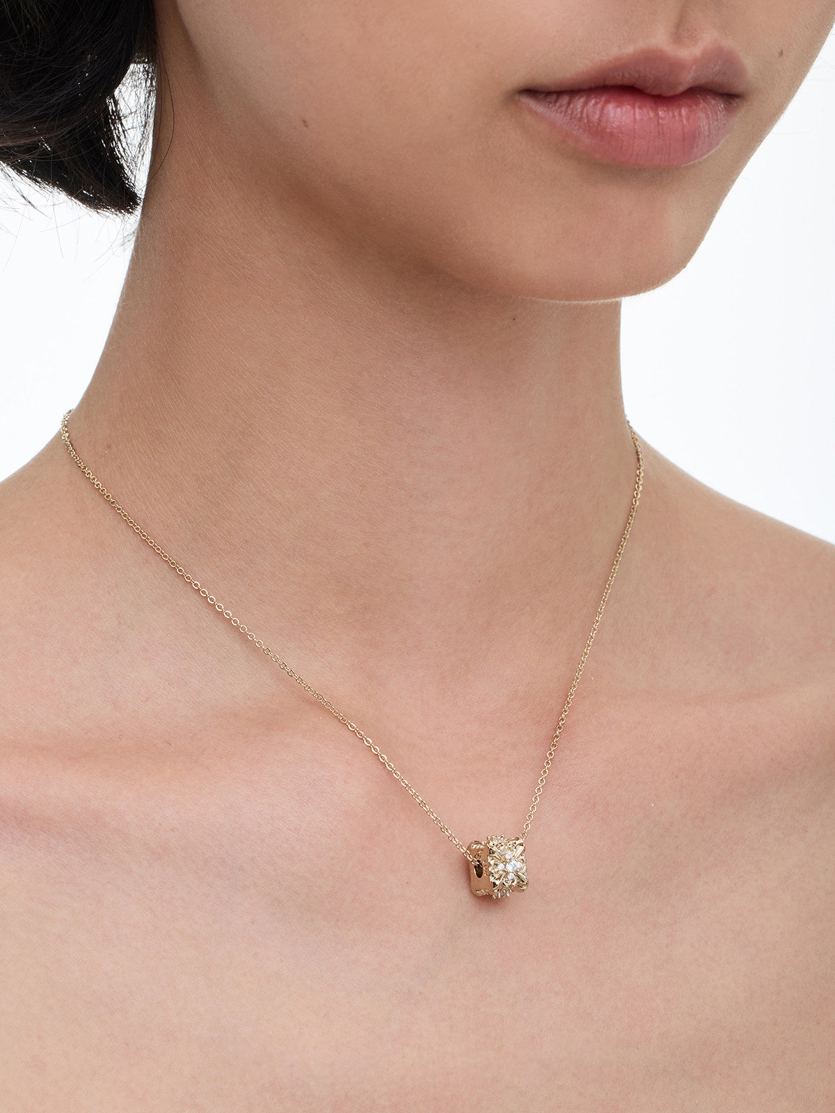 Vintage French Iris Fleur-de-Lis Barrel Pendant Necklace for Women Retro Rectangle Cubic Zirconia Stackable Daily Wedding Jewelry Gift  LUNA-X244
