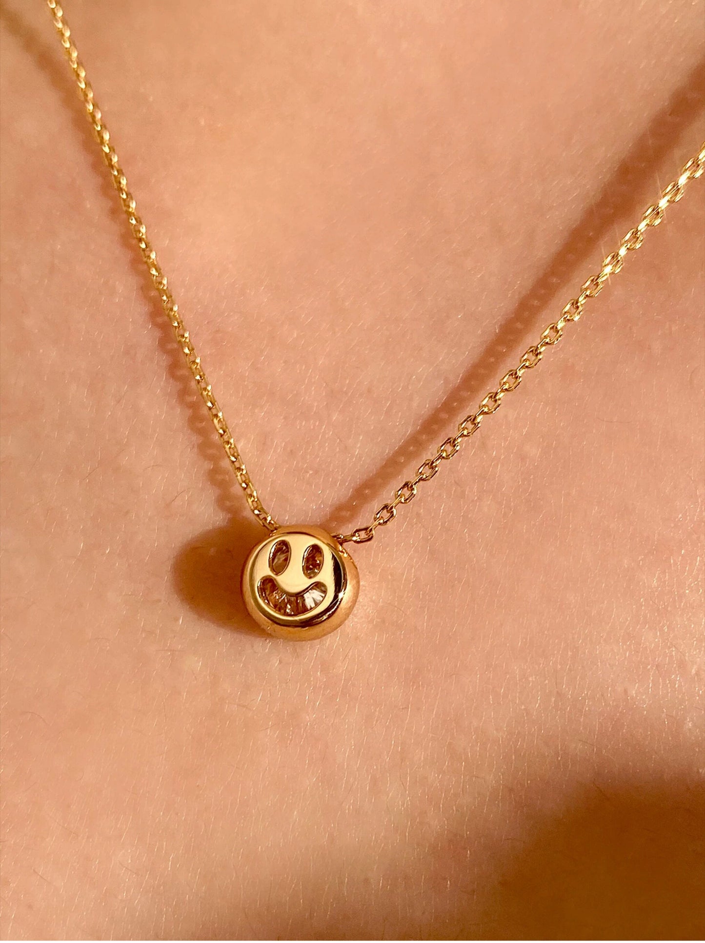 Dainty 60pt Moissanite Bezel Solitaire Gold Necklace for Women, Minimalist Round Bubble Pendant Adjustable 40+5cm Chain Daily Wear Fine Jewelry Gift  LUNA-X289