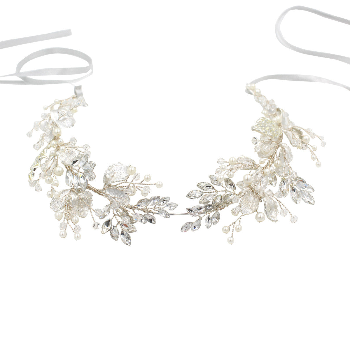 Crystal imitation pearl Floral Vine Bridal Headband for Wedding and Banquet LUNA-X194