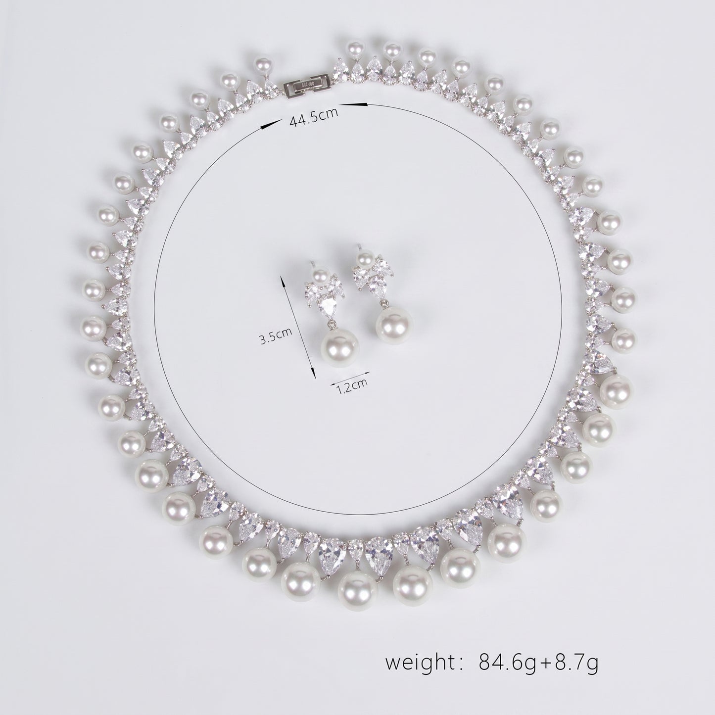 "Fountain of Light" Vintage Wedding Jewelry Set, Radiant Marquise Crystal V-Choker & Luxury Tear-Drop Prom Earring Duo LUNA-X162