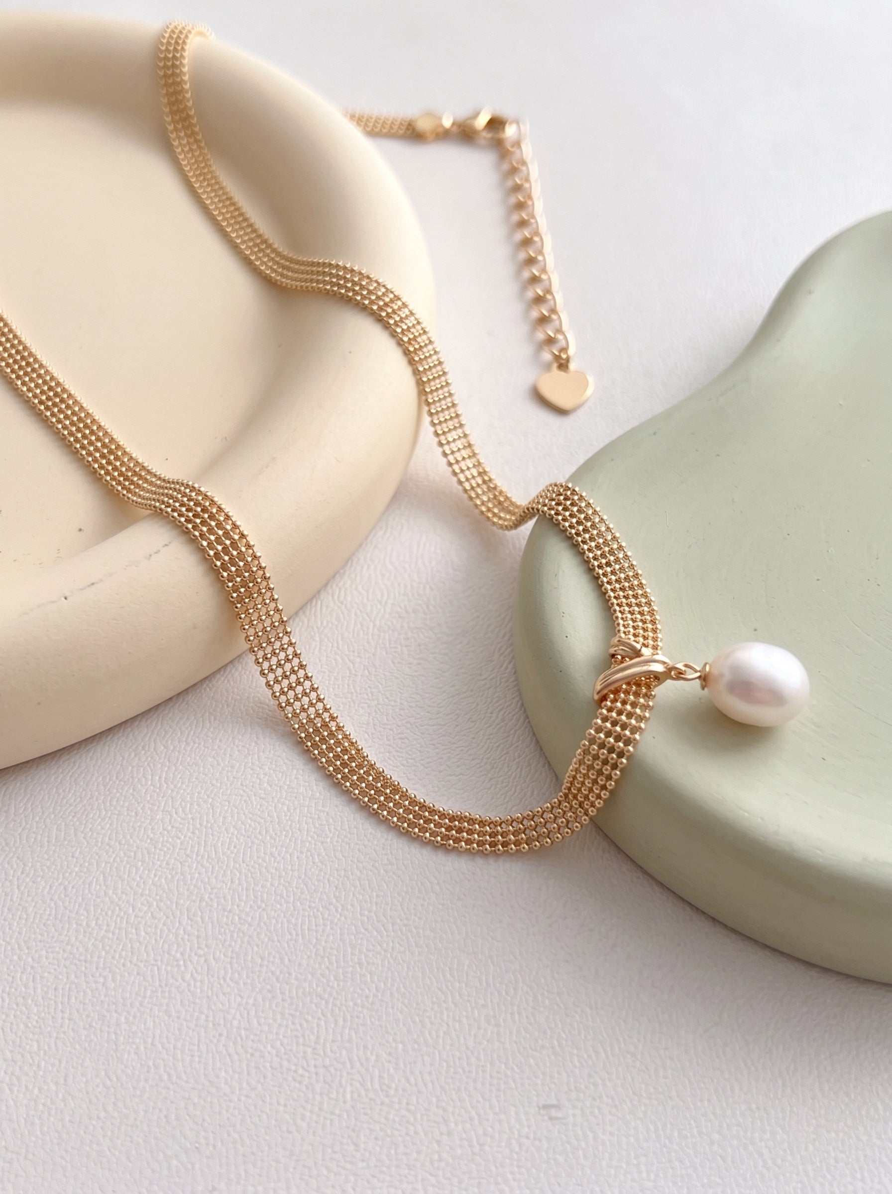 Women’s Wide Mesh Snake Chain Teardrop Cubic Zirconia Choker Necklace, Vintage Gold & Rhodium Plated Dainty Bridal Wedding Jewelry Gift LUNA-X237