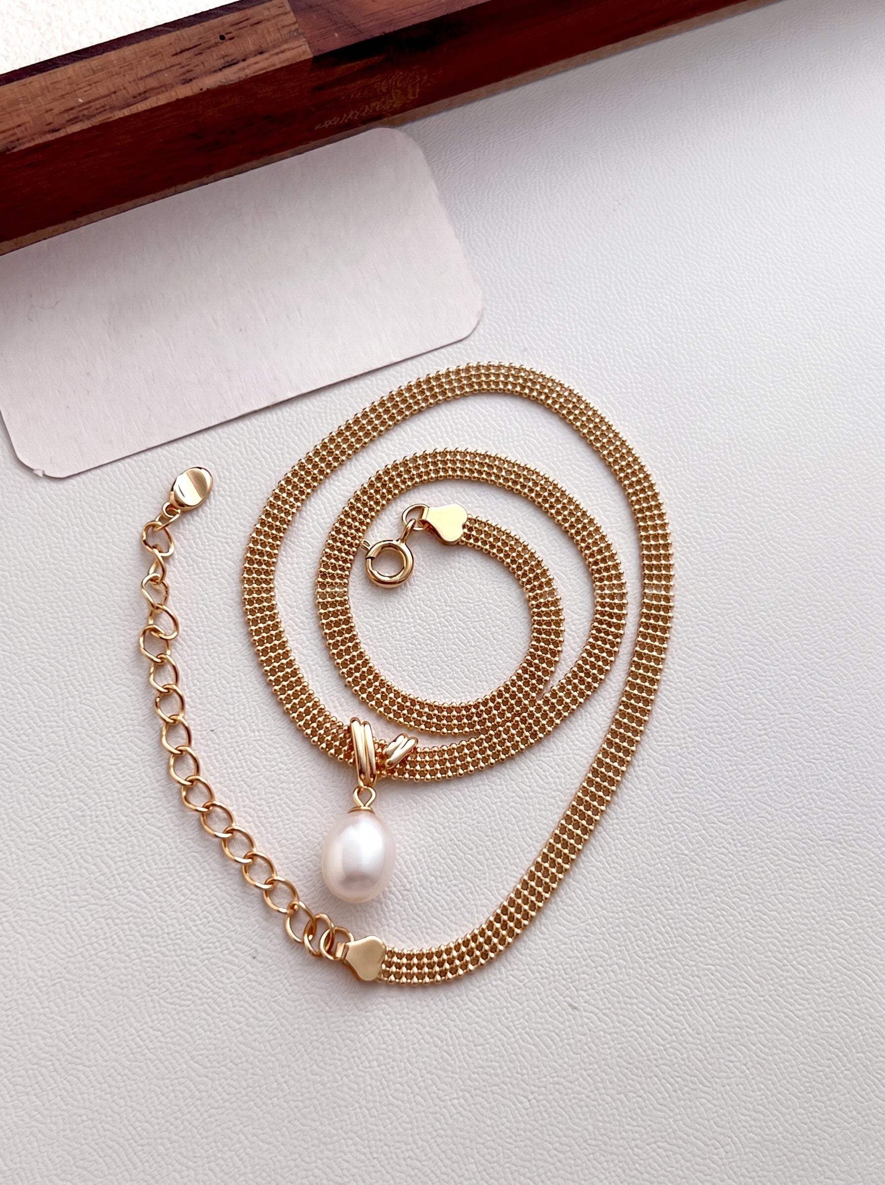 Women’s Wide Mesh Snake Chain Teardrop Cubic Zirconia Choker Necklace, Vintage Gold & Rhodium Plated Dainty Bridal Wedding Jewelry Gift LUNA-X237