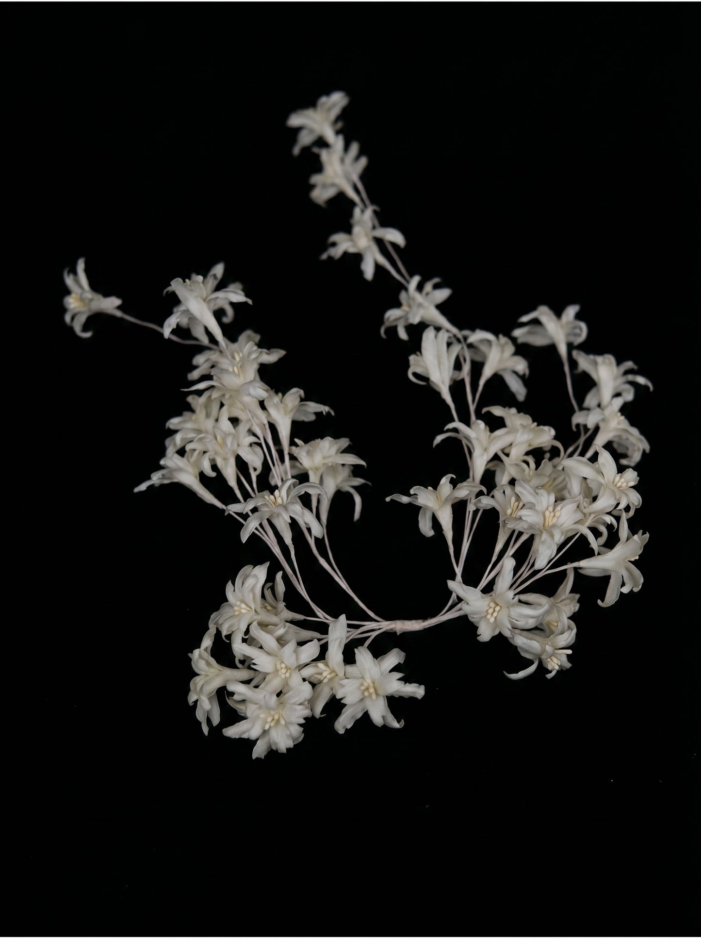 Ethereal Wax Flower Bridal Hair Vine - Flexible Trailing Jasmine Wedding Hair Piece - Romantic Cascade Fairy Bride Crown for Low Bun LUNA-X331