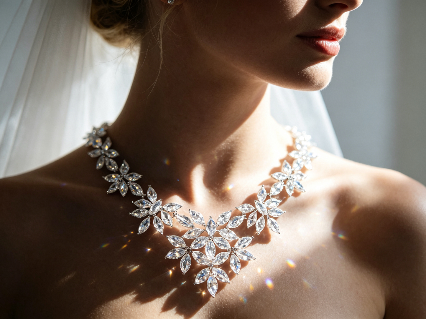 "The Versailles Gala" Vintage Baroque Jewelry Set, Radiant Shimmering Crystal Lace Choker & Luxury Chandelier Drop Earrings Duo LUNA-X155