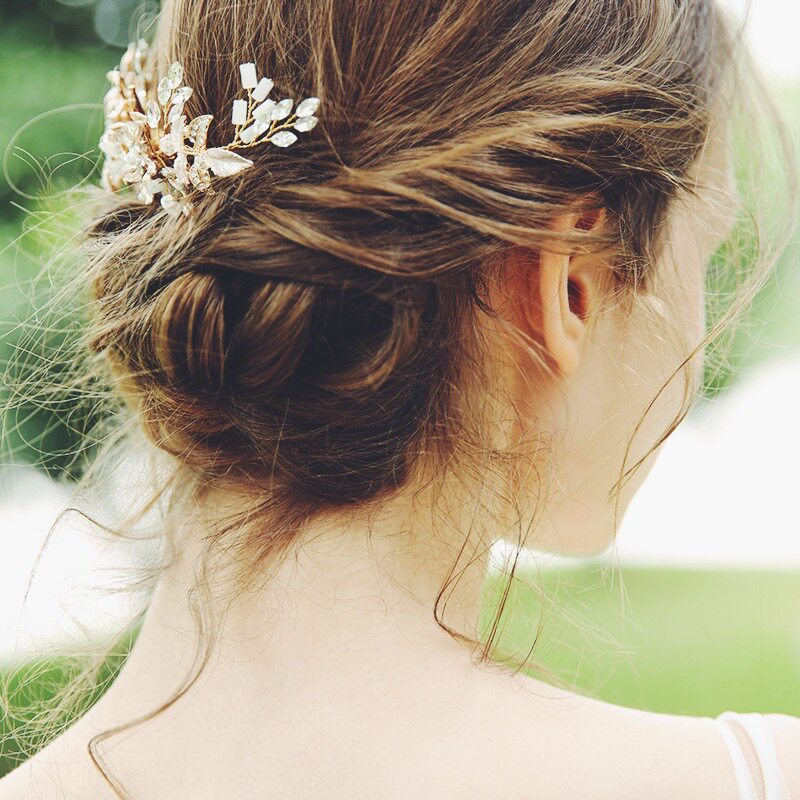Luxury Baroque Bridal Hair Comb - Romantic Crystal and Marquise Rhinestone Wedding Headpiece - Vintage Gold Floral Hair Vine for Brides and Bridesmaids LUNA-X113