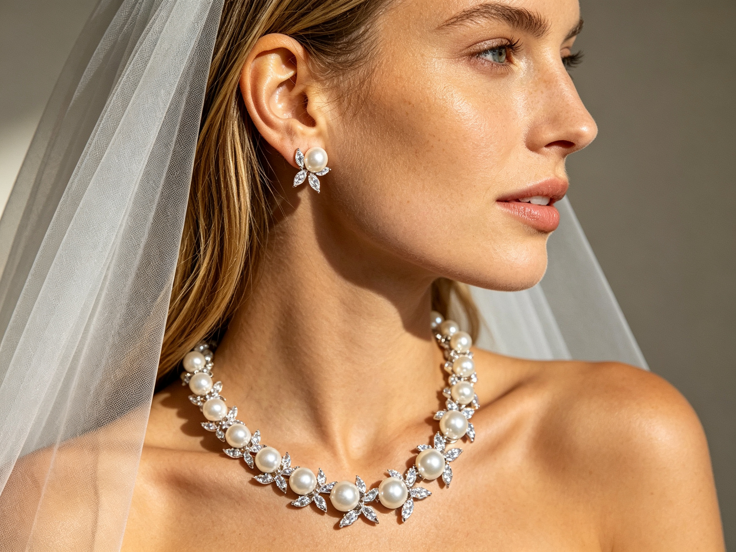 Vintage Sunburst Medallion Bridal Jewelry Set, Luxury Platinum Plated AAA Zircon Geometric Round Choker Necklace & Petite Stud Earrings Duo  LUNA-X154