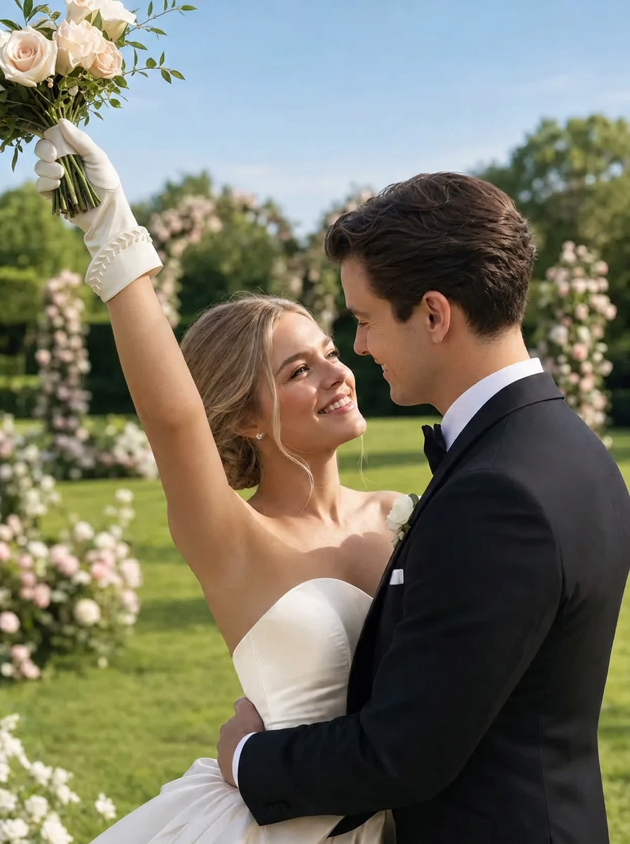 Champagne Satin Wheat-Spike Beaded Bridal Short Gloves for Wedding and Banquet  LUNA-X191