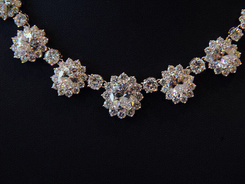 Luxury Geometric Cluster Bridal Jewelry Set, Platinum Plated AAA Zircon Marquise Tennis Necklace & Fluid Drop Earrings Duo for Wedding, Prom & Gala LUNA-X158