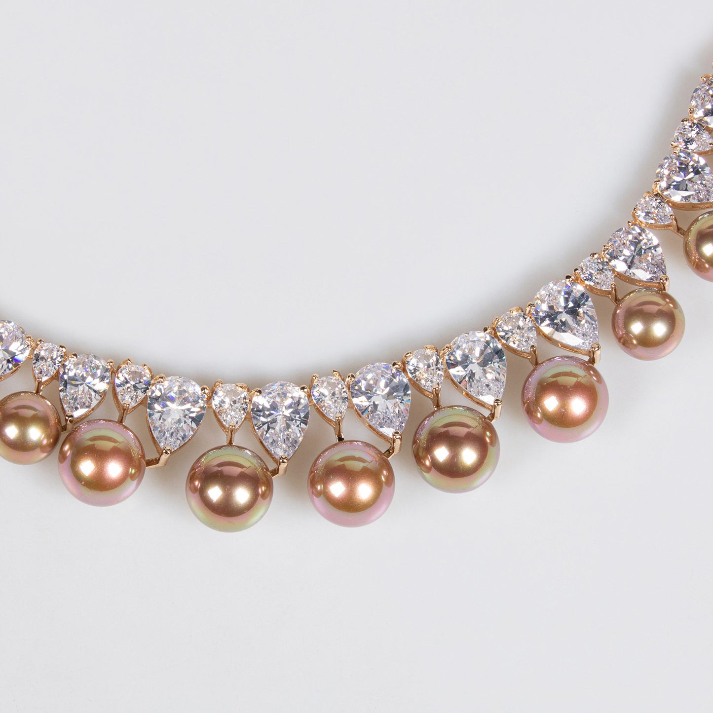 "Fountain of Light" Vintage Wedding Jewelry Set, Radiant Marquise Crystal V-Choker & Luxury Tear-Drop Prom Earring Duo LUNA-X162