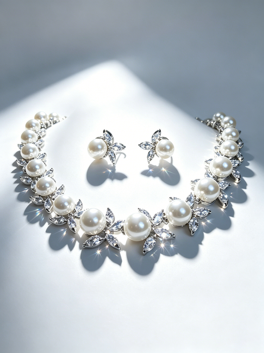 Vintage Sunburst Medallion Bridal Jewelry Set, Luxury Platinum Plated AAA Zircon Geometric Round Choker Necklace & Petite Stud Earrings Duo  LUNA-X154