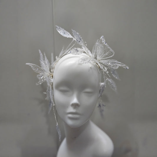 3D Printed Filament Butterfly Bridal Headpiece Translucent Elven Tiara for Modern Brides | LUNA-X217