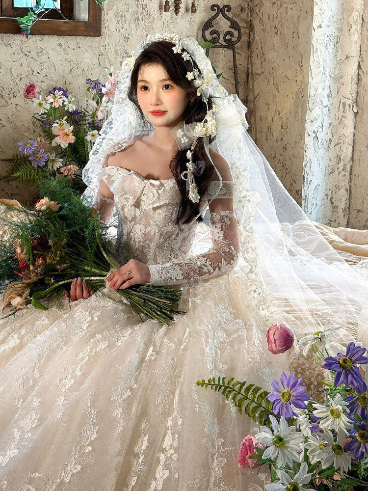 French Lace Edge Juliet Mantilla Wedding Veil - 59