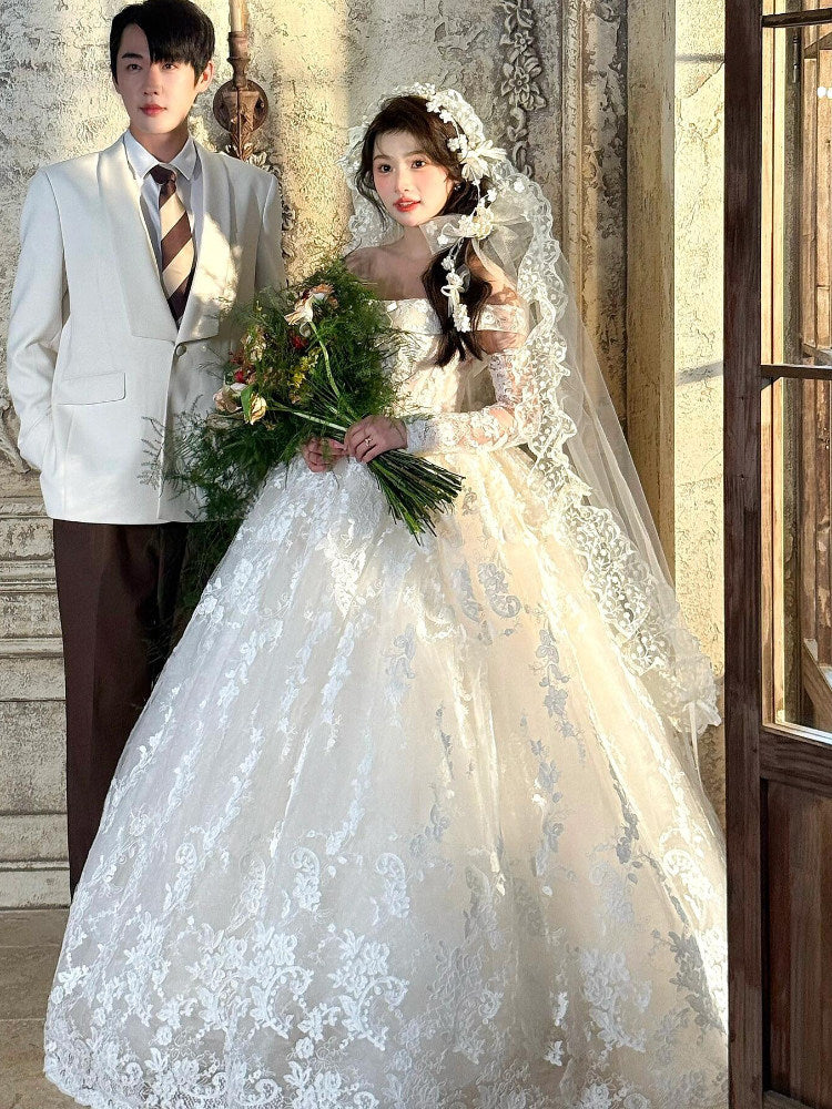 French Lace Edge Juliet Mantilla Wedding Veil - 59