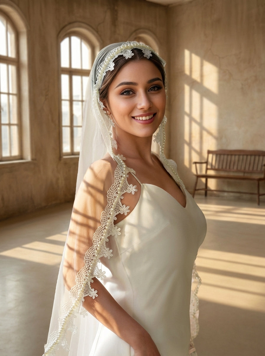 Vintage French Mantilla Wedding Veil 43