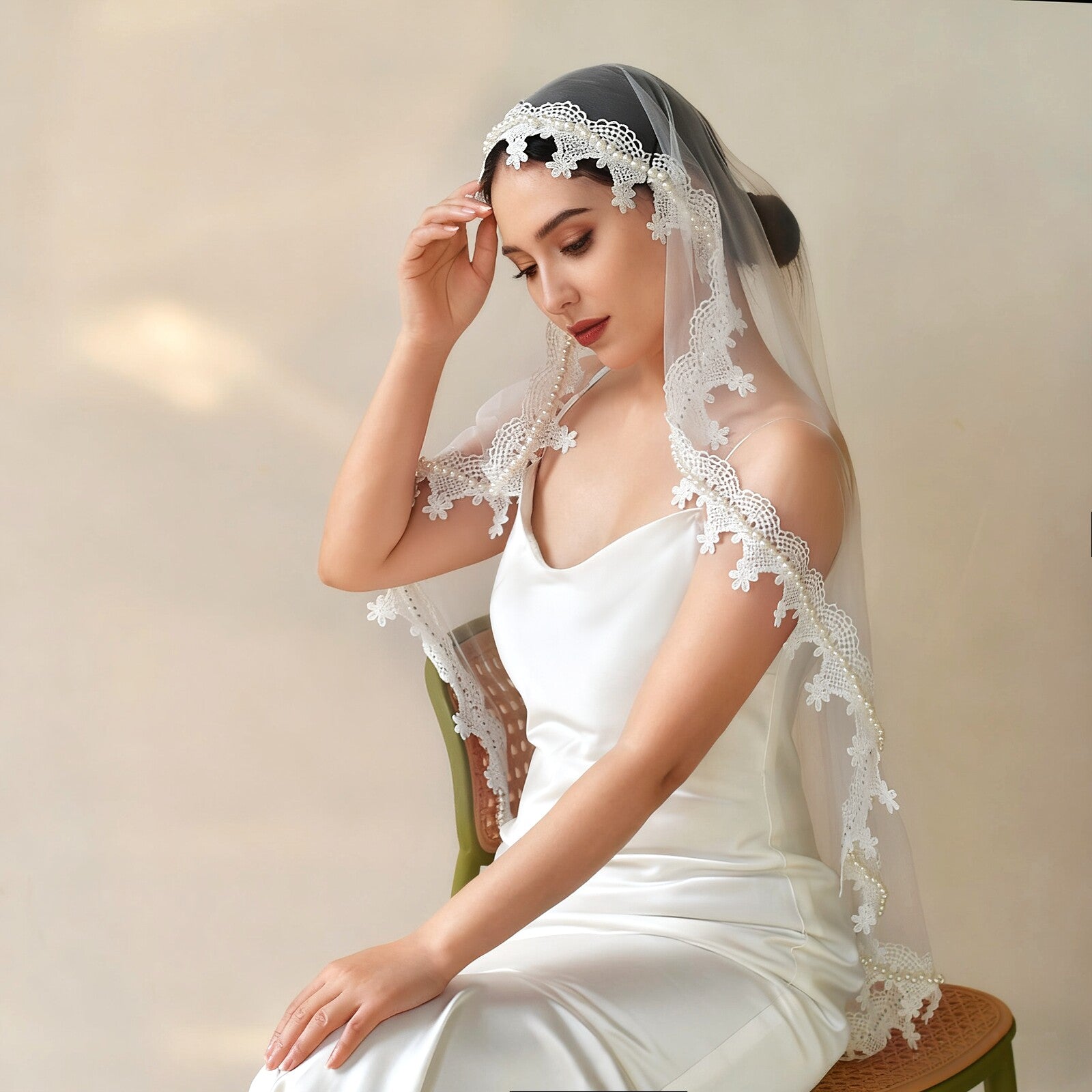 Vintage French Mantilla Wedding Veil 43
