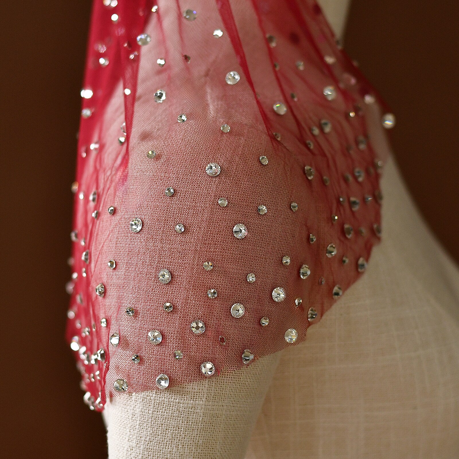 Romantic Red Birdcage Veil 17