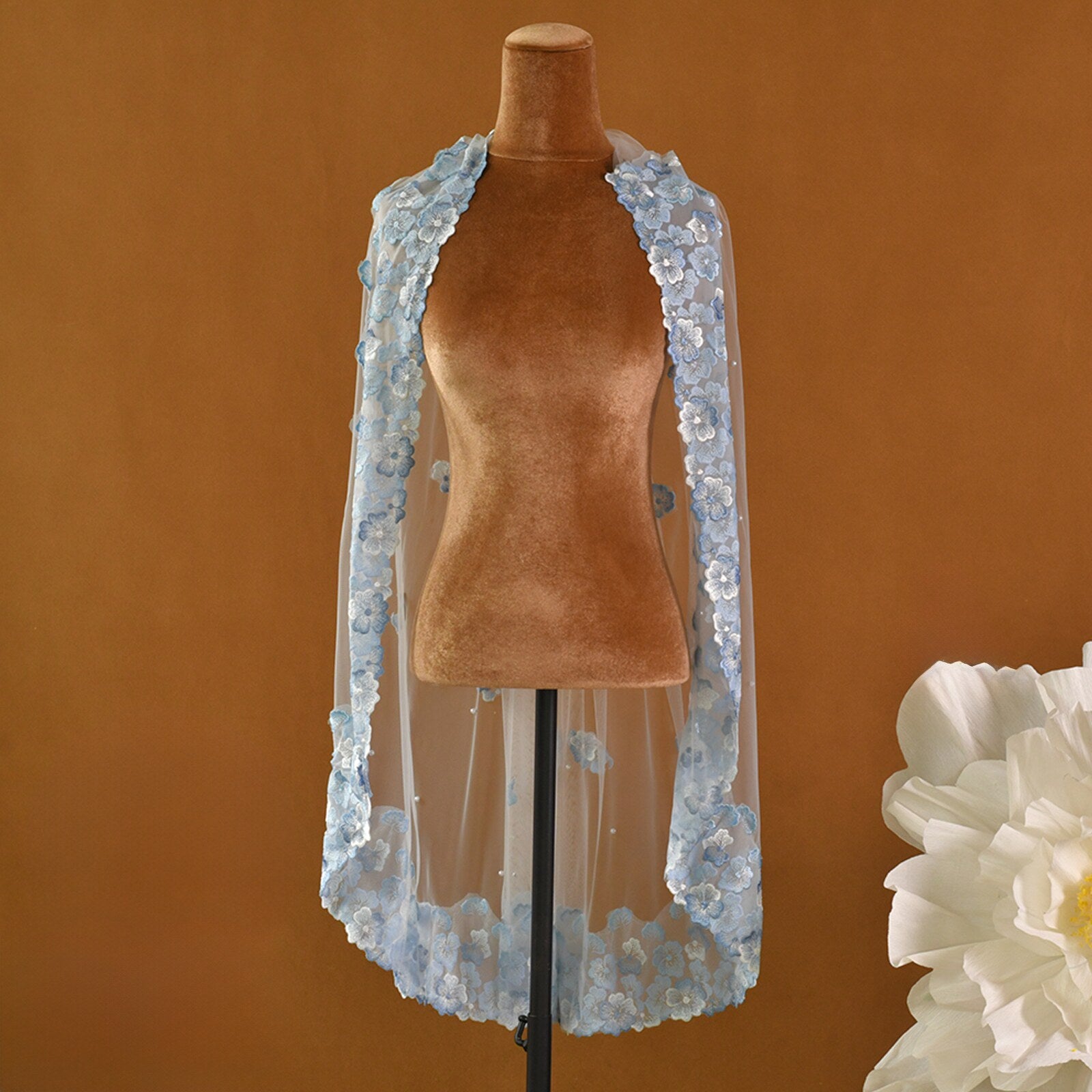 Something Blue Fingertip Wedding Veil 39