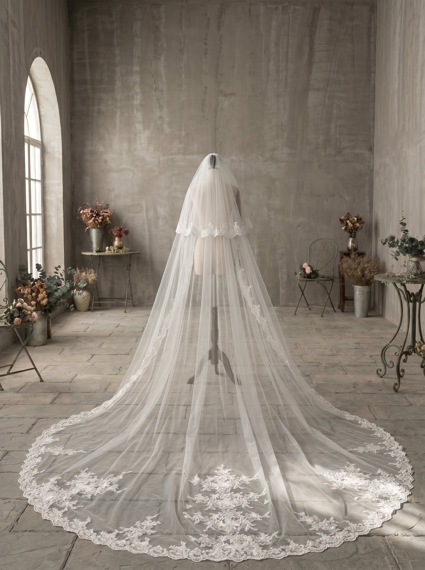 Royal 3.M Grand Cathedral Veil with Blusher - 150
