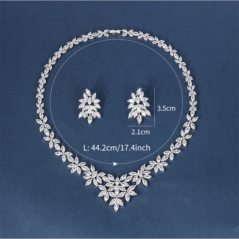 "The Versailles Gala" Vintage Baroque Jewelry Set, Radiant Shimmering Crystal Lace Choker & Luxury Chandelier Drop Earrings Duo LUNA-X155