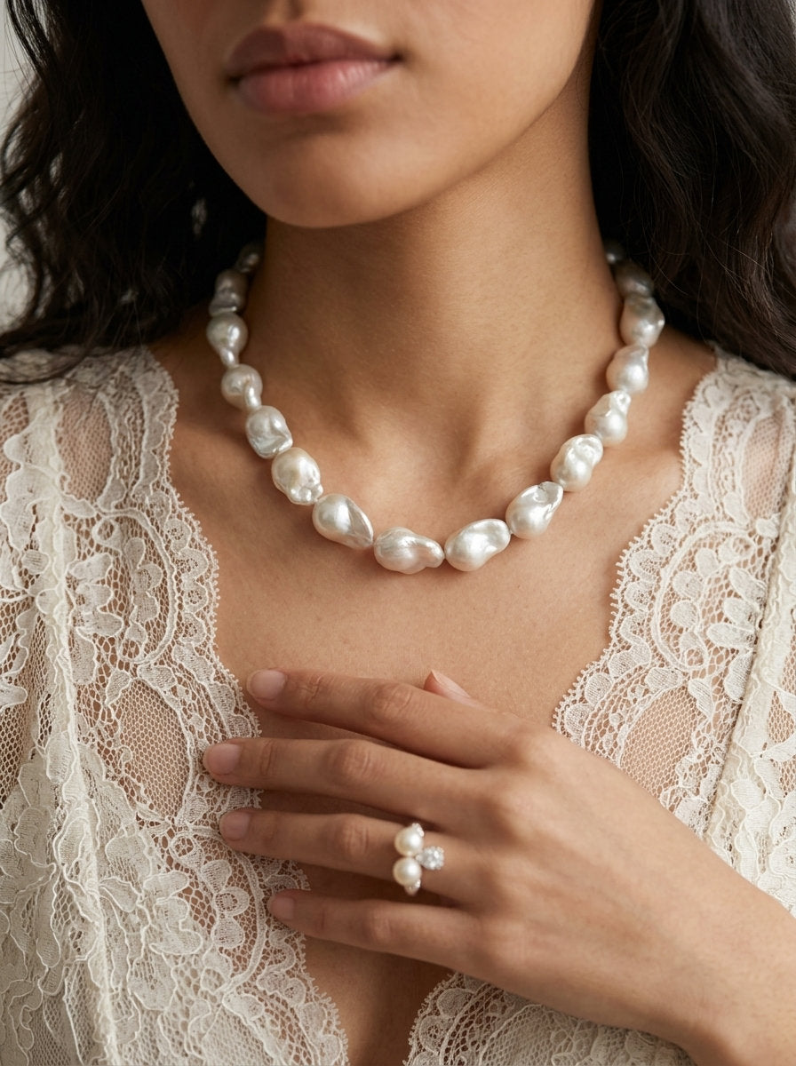 Baroque Freshwater Pearl Strand Necklace--532