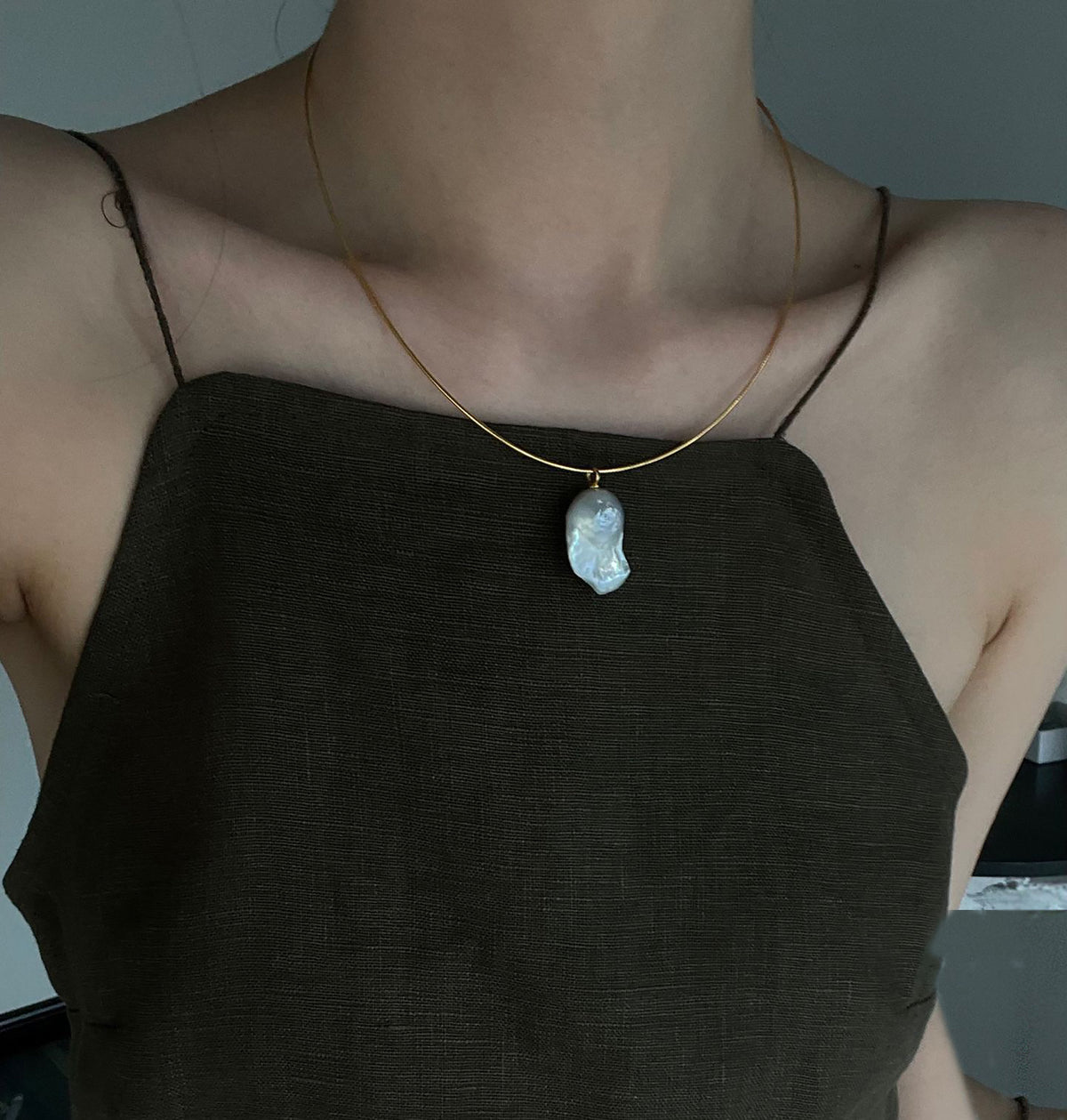 Baroque Freshwater Pearl Choker Necklace --490