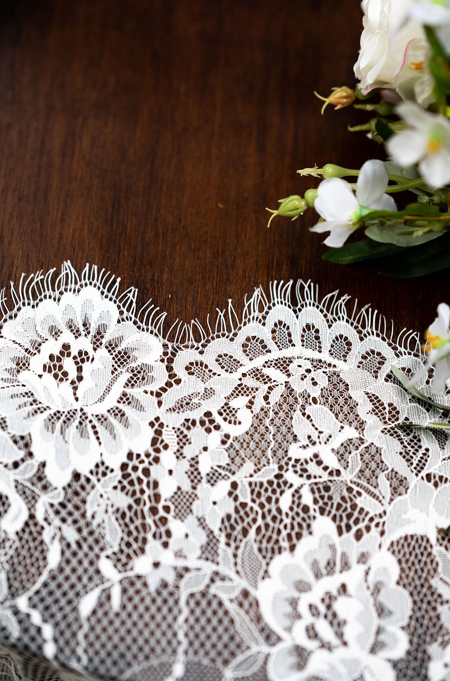 230cm French vintage full lace mantilla cathedral bridal veil with floral mesh pattern