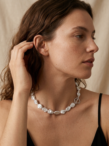 Irregular Freshwater Pearl Necklace--859